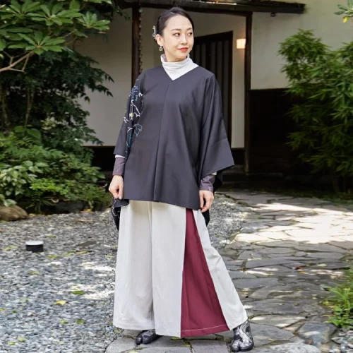 muji double layered hakama pants