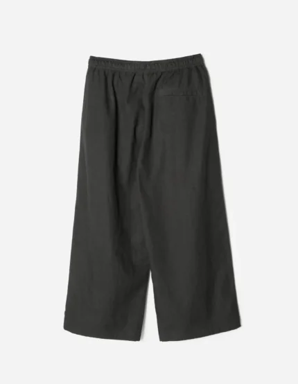 7319 Hemp Ripstop Pleated Trousers Black (7)
