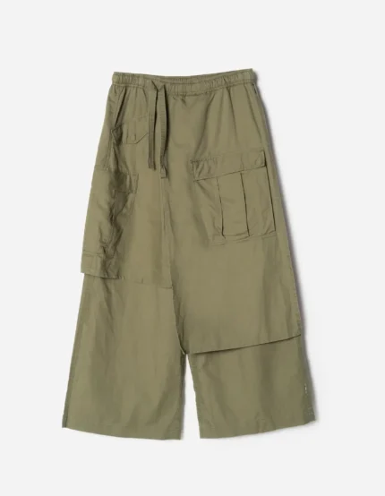 hakama pants 7232 kirin asym cargo hakama pants olive (1)