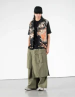 hakama pants 7232 kirin asym cargo hakama pants olive (7)
